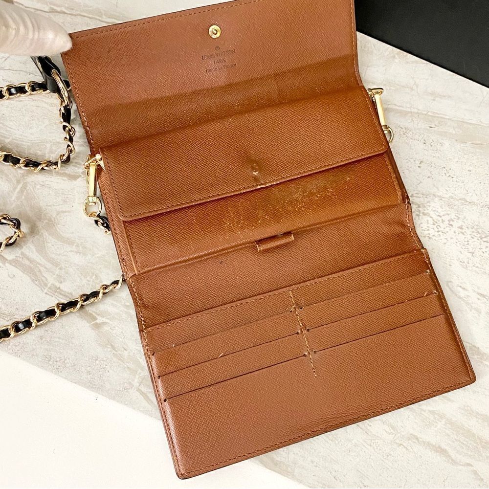 Louis Vuitton Monogram Trifold Wallet to Shoulder Crossbody Bag 💼 LT04 - Picture 9 of 14